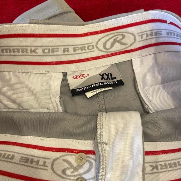 XXL semi relaxed Russell baseball pant. Gray with black stripe down side - Picture 2 of 3